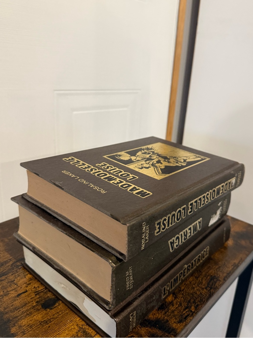 Vintage Hardcover Book Set in Dark Brown with Gold Print